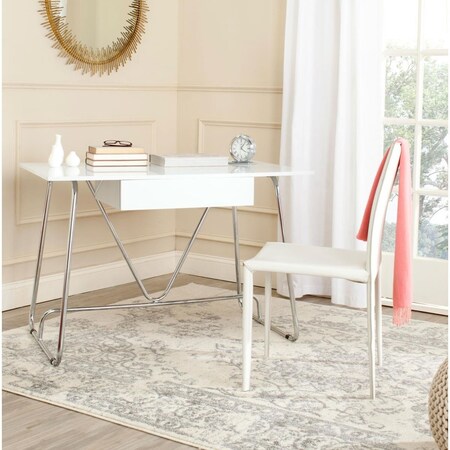 Safavieh Malloy Desk, White & Chrome FOX2212A